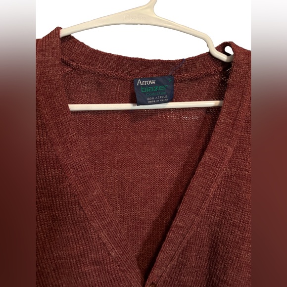 VTG Arrow Grammpa Sweater /leather Buttons - Picture 3 of 4